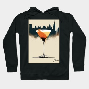 Sophisticated Sips: The Manhattan Cocktail in Stylized Sketch Hoodie